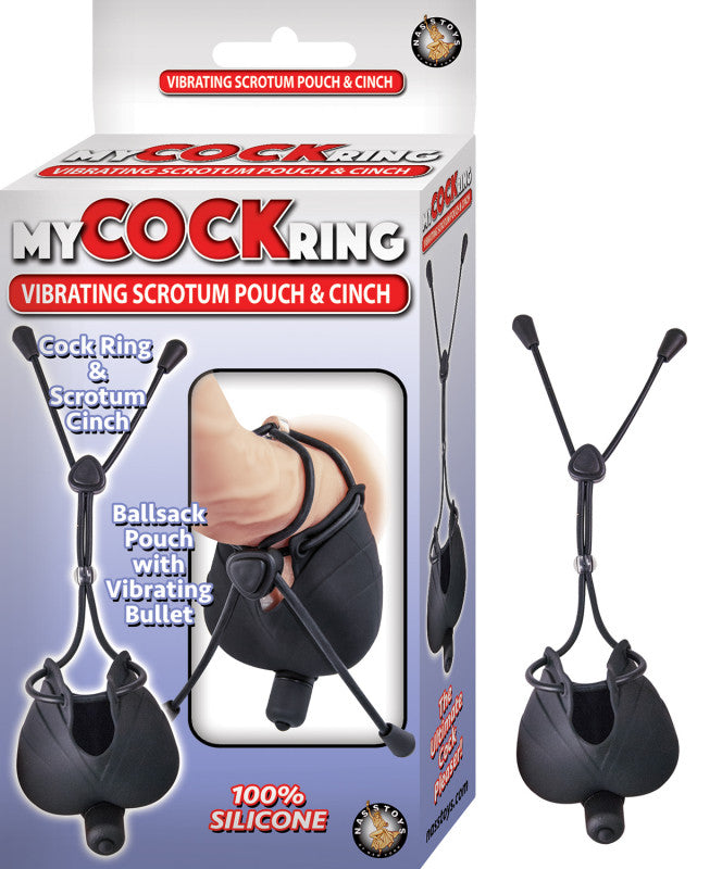 My  Ring Vibrating Scrotum Pouch & Cinch -  Black