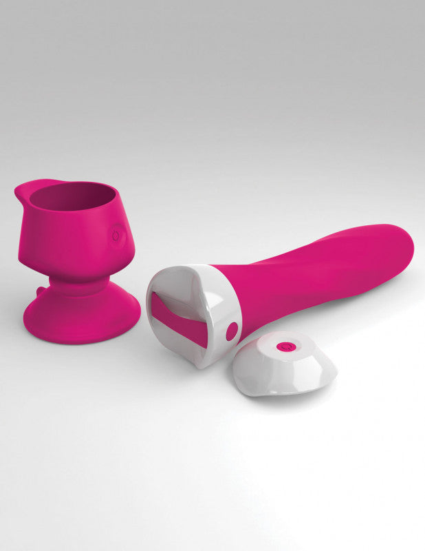 Threesome Wall Banger Deluxe Silicone Vibrator - Pink