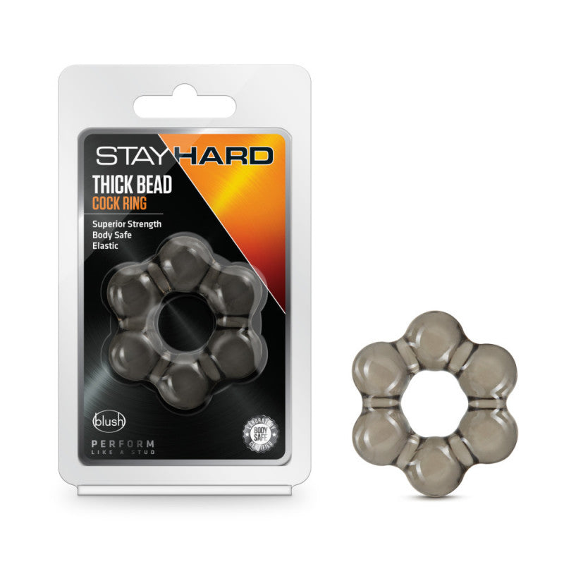 Stay  - Thick Bead  Ring - Black