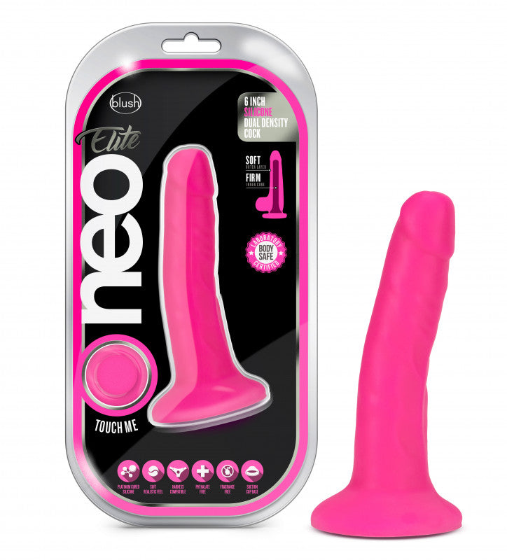Neo Elite - 6 Inch Silicone Dual Density - Neon Pink