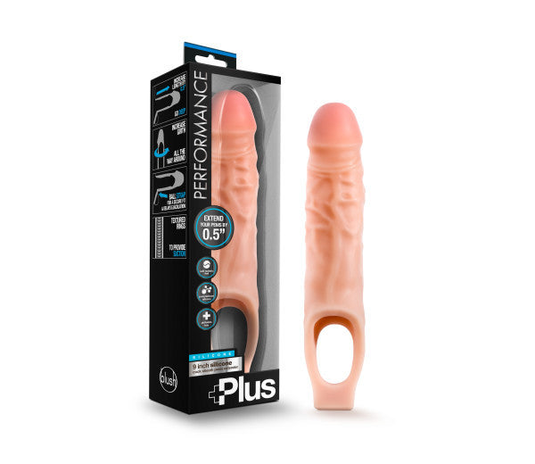 Performance Plus - 9 Inch Silicone  Sheath  Penis Extender - Vanilla