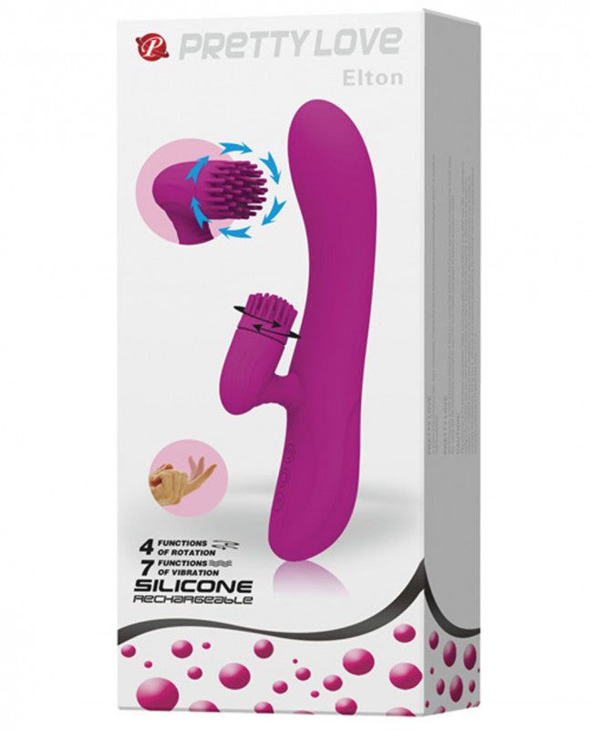 Pretty Love Elton Spinning Ticklers Rabbit - 11 Function - Fuchsia