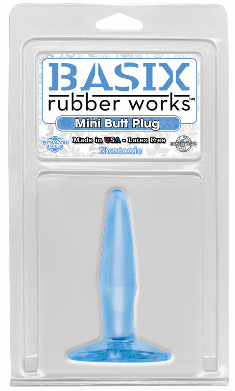 Basix Mini Butt Plug 4.5" Blue