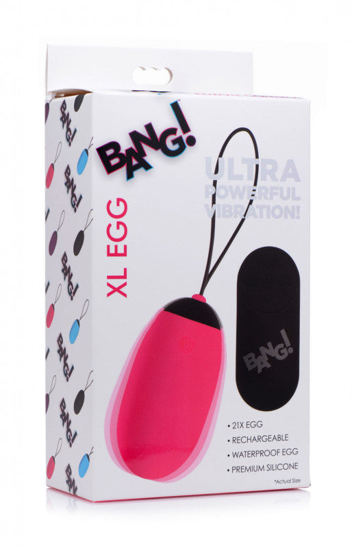 XL Remote Silicone Vibrating Egg - Pink