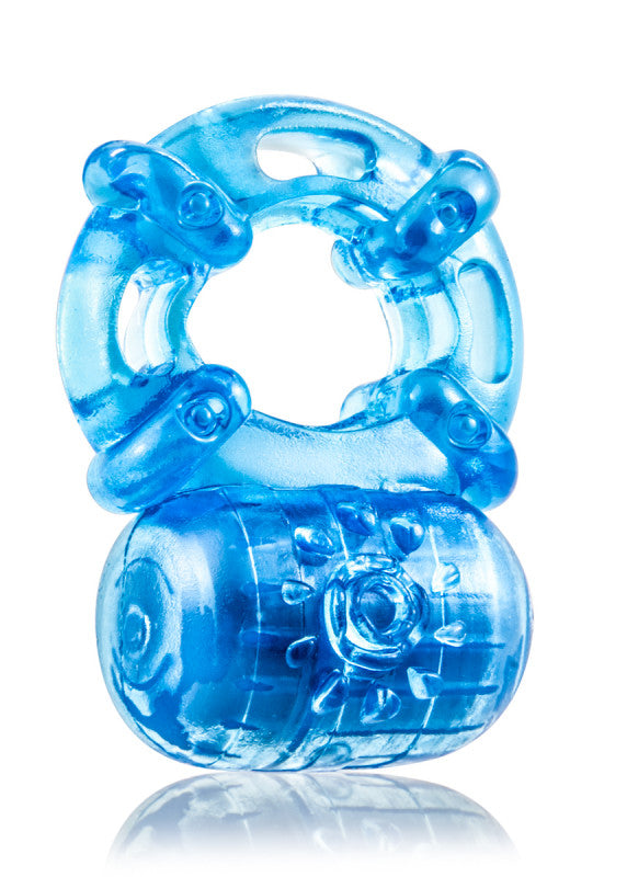 Stay  Reusable 5-Function Vibrating  Ring- Blue