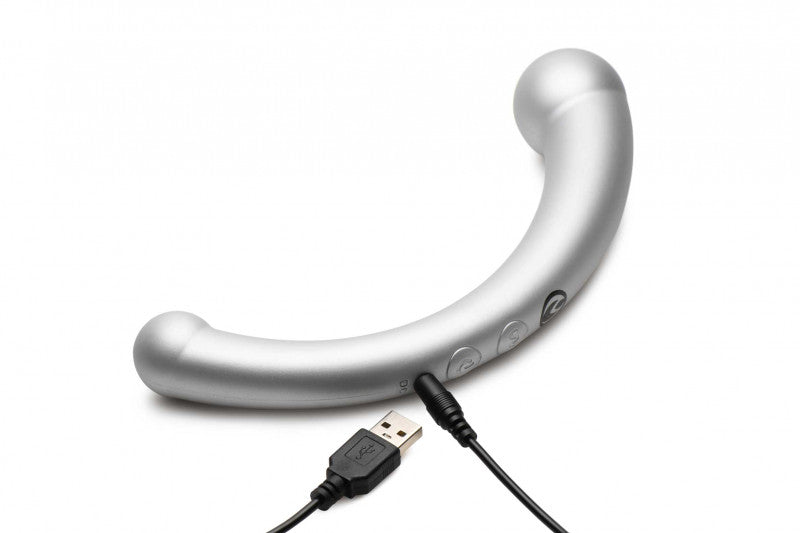 10x Vibra-Crescent Silicone Dual Ended  -  Silver