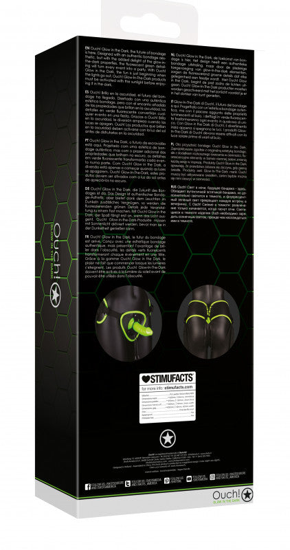 Bonded Leather Strap-on With Silicone  5.7  Inch - Glow in the Dark