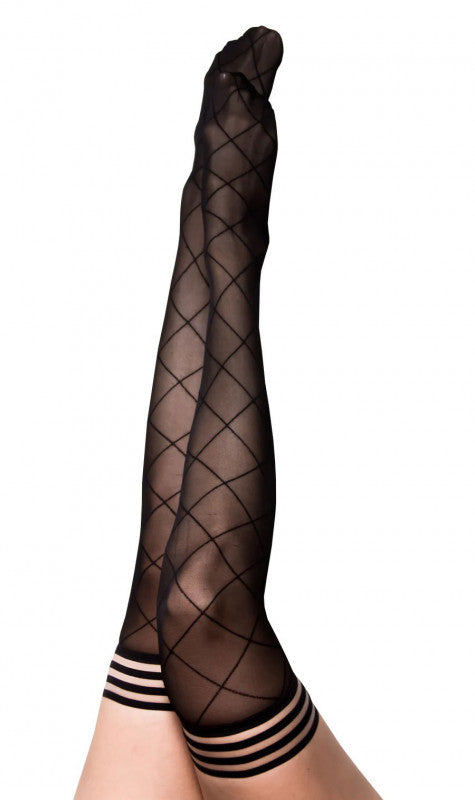 Anna - Diamond Thigh High - Size a - Black