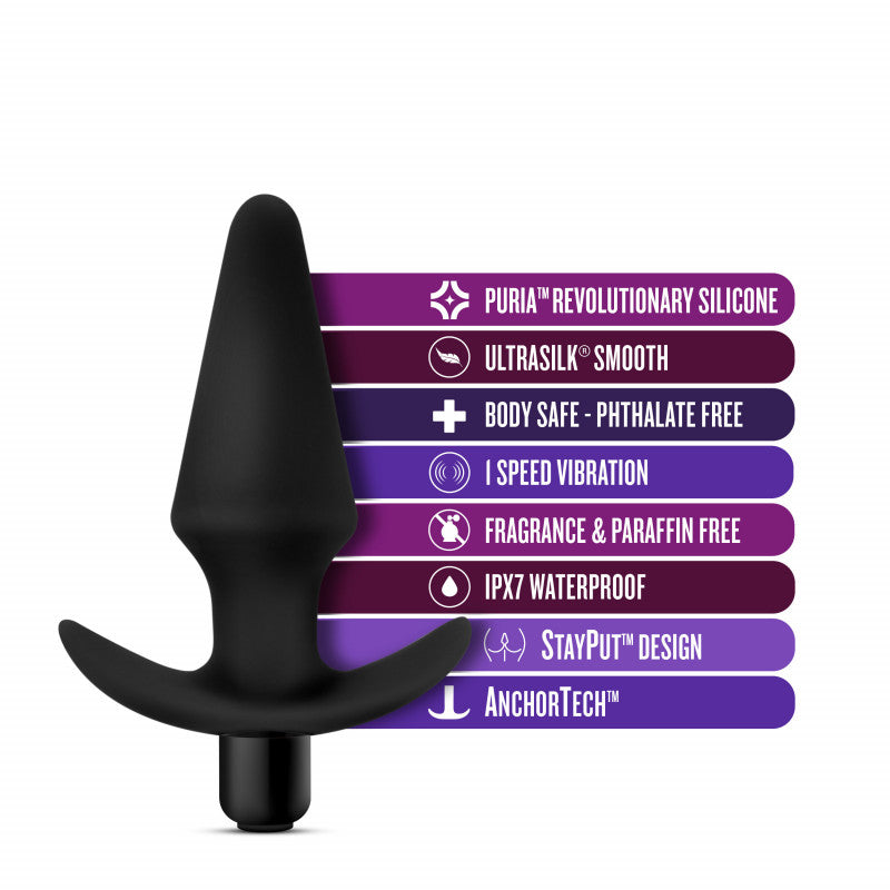Anal Adventures Platinum - Silicone Vibrating Plug - Black