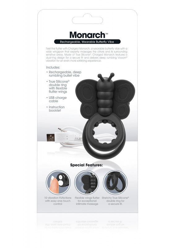 Charged Monarch Wearable Butterfly Vibe - Black
