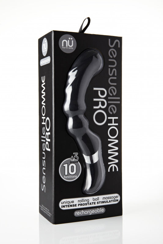 Sensuelle Homme Pro 10 Function 3 Speed Massager - Black