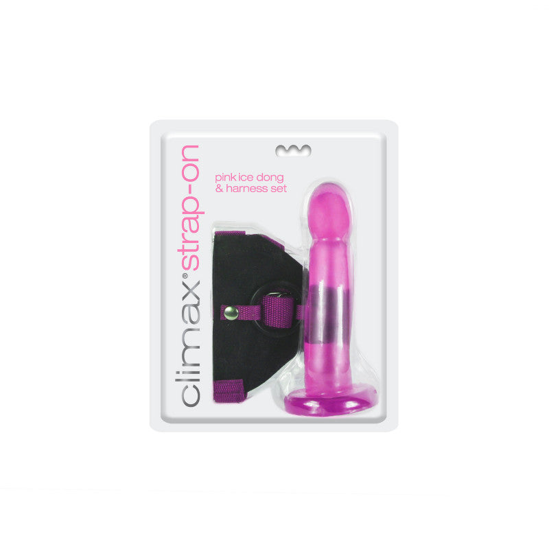 Climax Strap-on - Pink Ice Dong &amp; Harness Set
