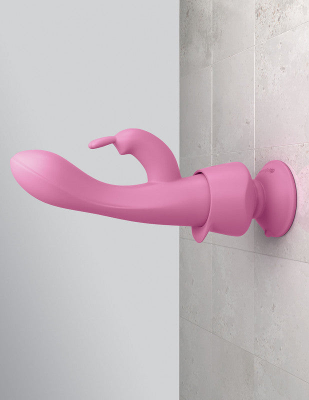 Threesome Wall Banger Rabbit Silicone Banger - Pink