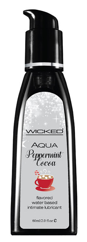 Aqua Peppermint Cocoa Flavored Water-Based Intimate Lubricant - 12 Piece Display 2 Oz.