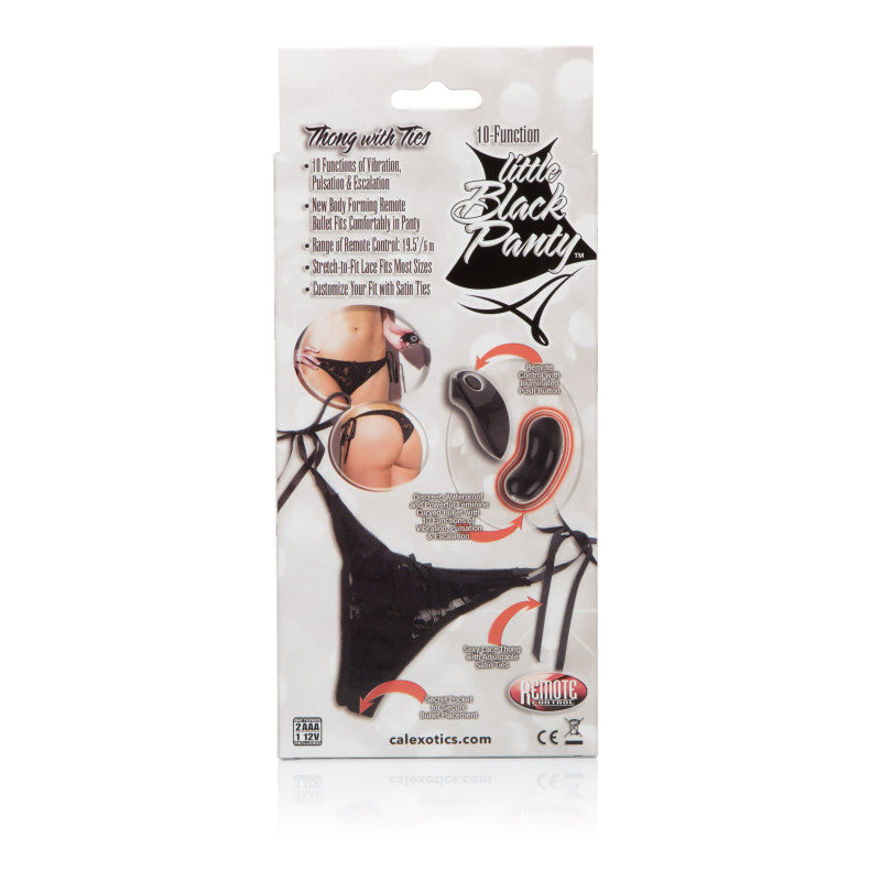 Remote Control 10-Function Little Black Panty  - Thong