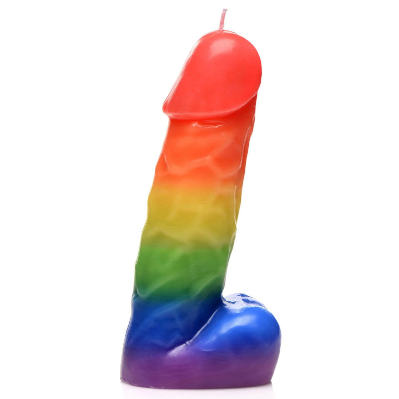 Pride Pecker Rainbow Drip Candle