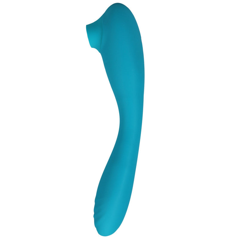 This Product Sucks - Sucking  Stimulator  With Bendable G-Spot Vibrator - Teal