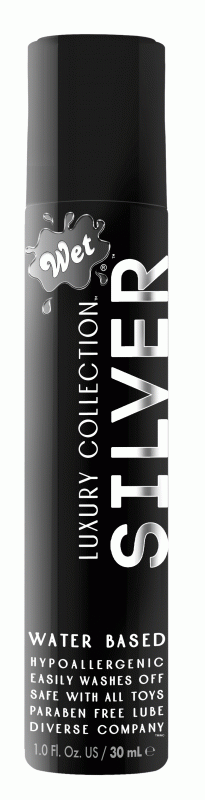Wet Silver Luxury Water Based Lubricant -  1 Fl. Oz.