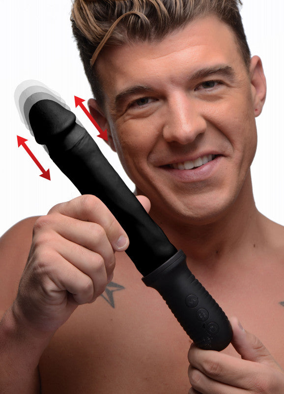 8x Auto Pounder Vibrating and Thrusting  With Handle - Black