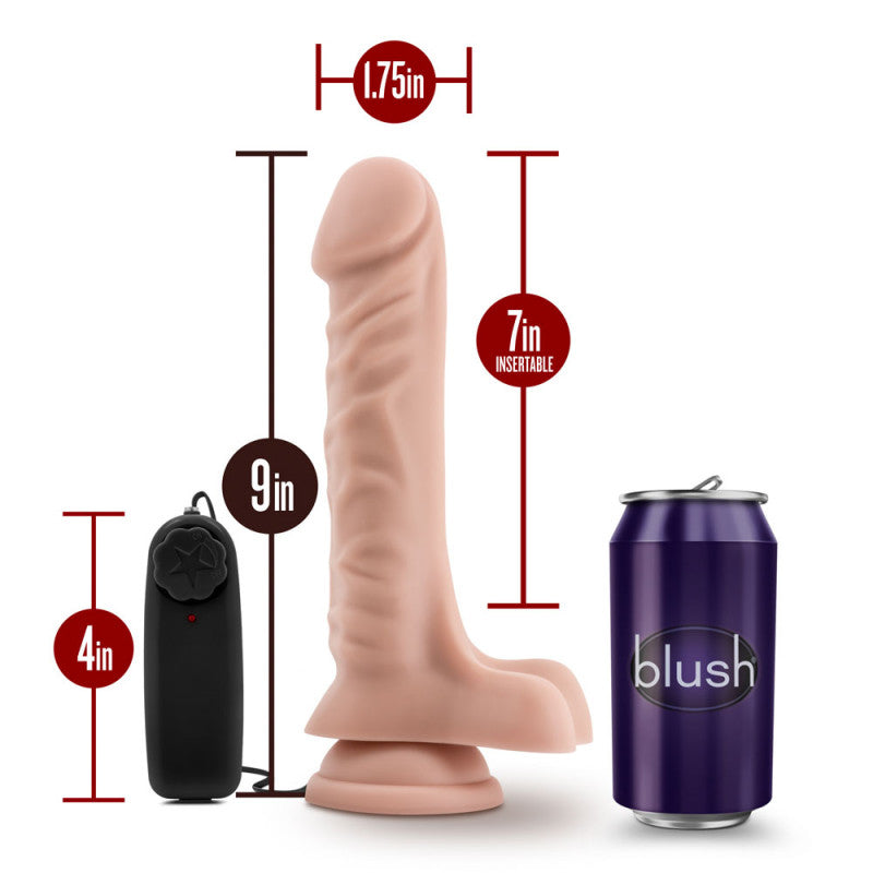 Dr. Skin - Dr. James - 9 Inch Vibrating  With  Suction Cup - Vanilla