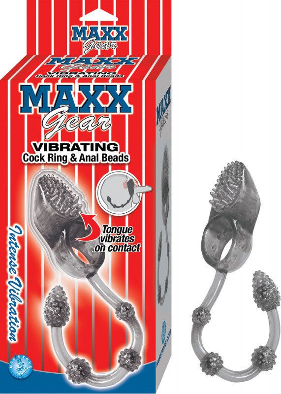 Maxx Gear Vibrating Ring &amp; Anal Beads - Smoke