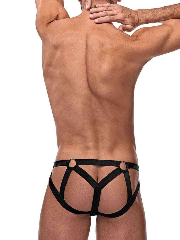 Cage Matte Strappy Ring Jock - L/ XL - Black