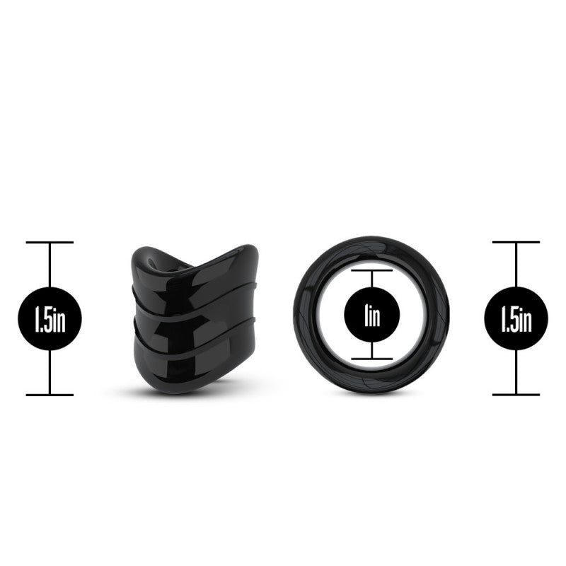 Stay  - Beef Ball Stretcher Snug X Long - 1 Inch Diameter - Black