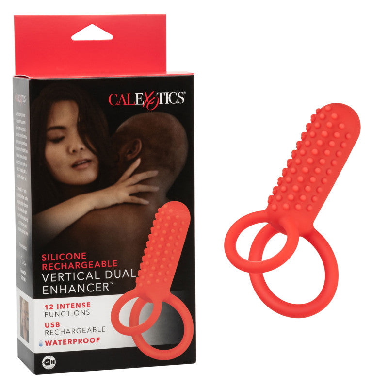Silicone Rechargeable Vertical Dual  - Red