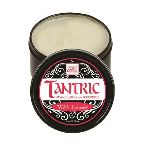 Tantric Soy Massage Candle With Pheromones White Lavender 4 Oz