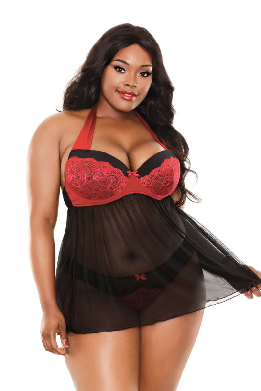 Sohpia Halter Babydoll & Panty - 3x4x