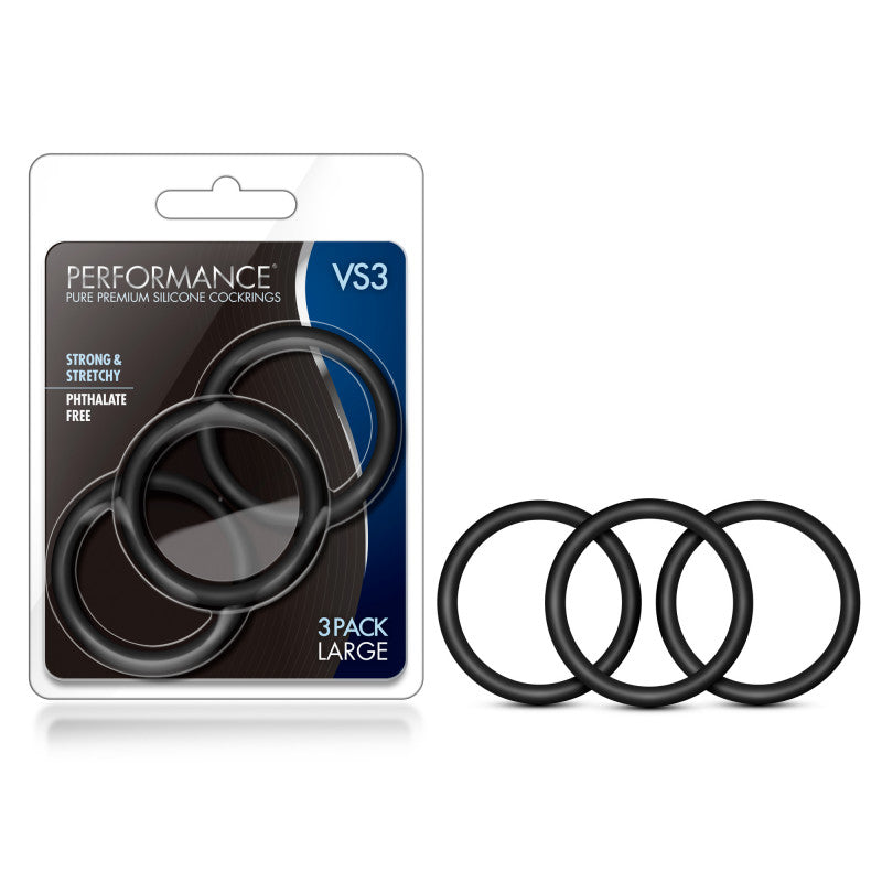 Performance - Vs3 Pure Premium Silicone   Rings - Large - Black