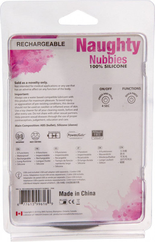 Naughty Nubbies - Rechargeable Silicone Massager - Pink