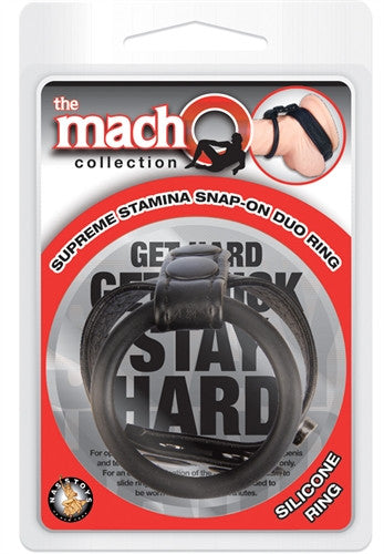 The Macho Collection Supreme Stamina Snap-on Duo Ring - Black