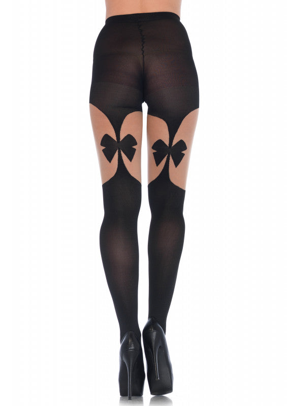 Illusion Bow Garterbelt Tights - One Size
