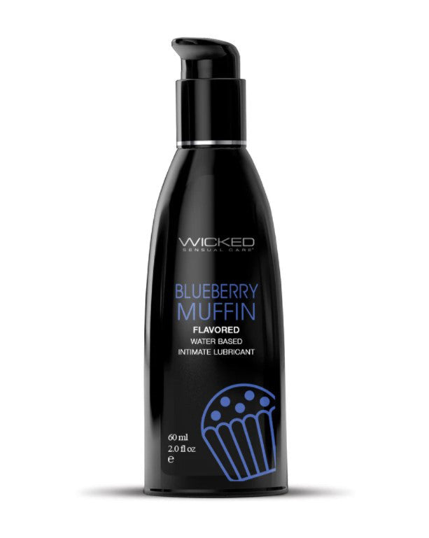 Aqua Blueberry Muffin Water Flavored Water- Based Lubricant - 2  Fl Oz/60ml
