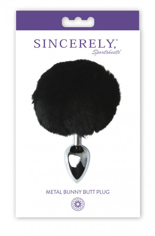 Midnight Metal Bunny Butt Plug - Black