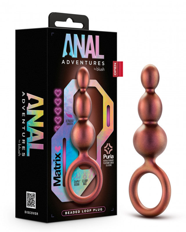 Anal Adventures Matrix - Beaded Loop Plug - Copper