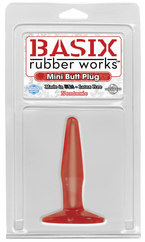 Basix Mini Butt Plug Red