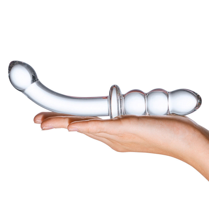 8 Inch Ribbed G-Spot Glass  - Clear