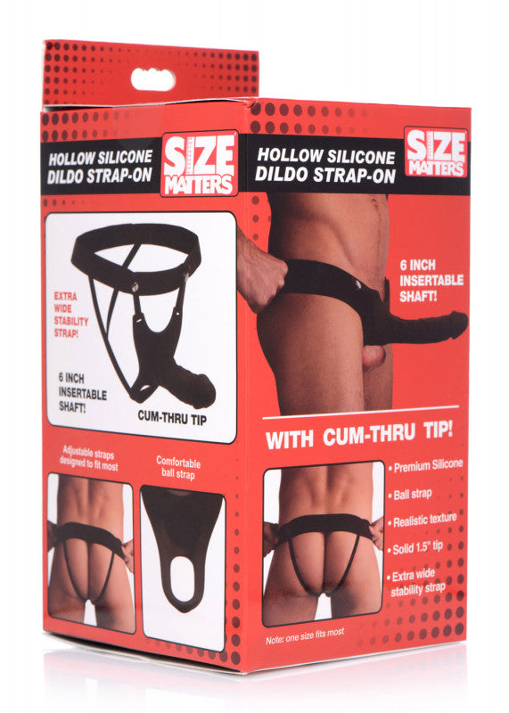 Hollow Silicone  Strap-on - Black