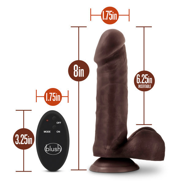 Dr. Skin- 8 Inch 10 Function Wireless Remote  - Chocolate