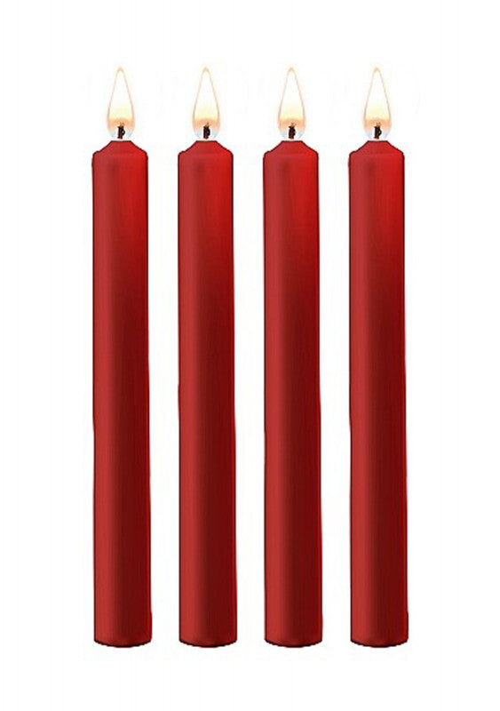 Teasing Wax Candles Large - Red - 4-Pack
