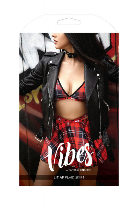 Lit Af Plaid Skirt - Red Plaid - S/m