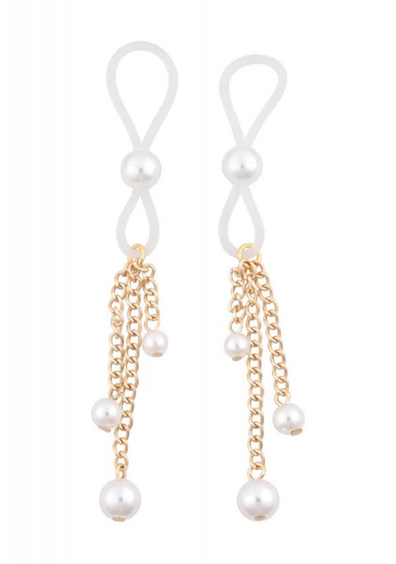 Pearl Nipple Ties - Gold/white
