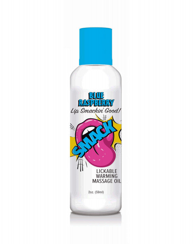 Smack Warming and Lickable Massage Oil - Blue  Raspberry 2 Oz