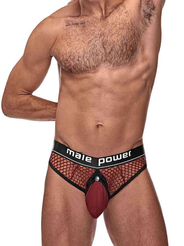 Pit Net  Ring Thong - S/ M - Burgundy