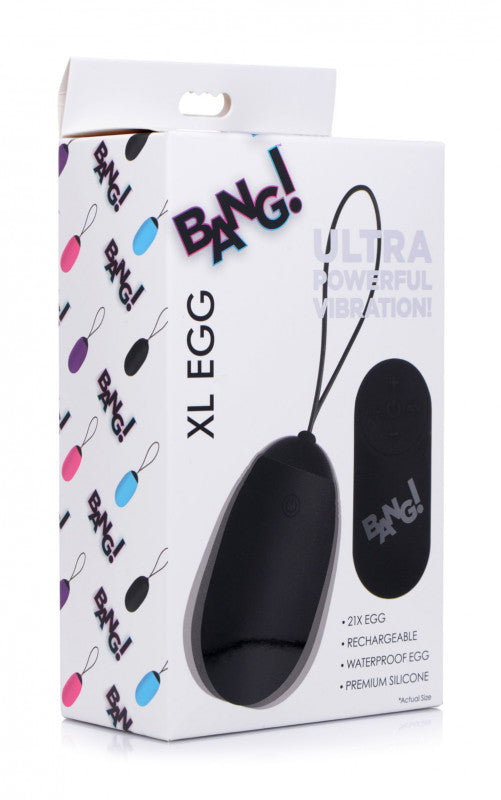 XL Silicone Remote Vibrating Egg - Black