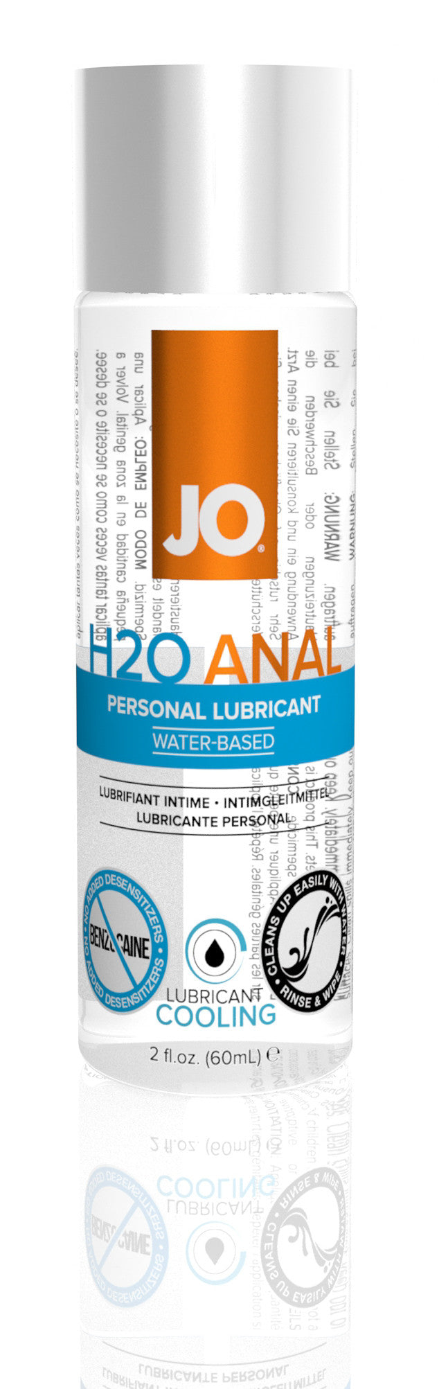 Jo H2O Anal Water-Based Cooling Lubricant - 2 Fl. Oz. / 60 ml