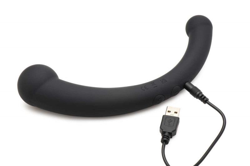 10x Vibra-Crescent Silicone Dual Ended  -  Black