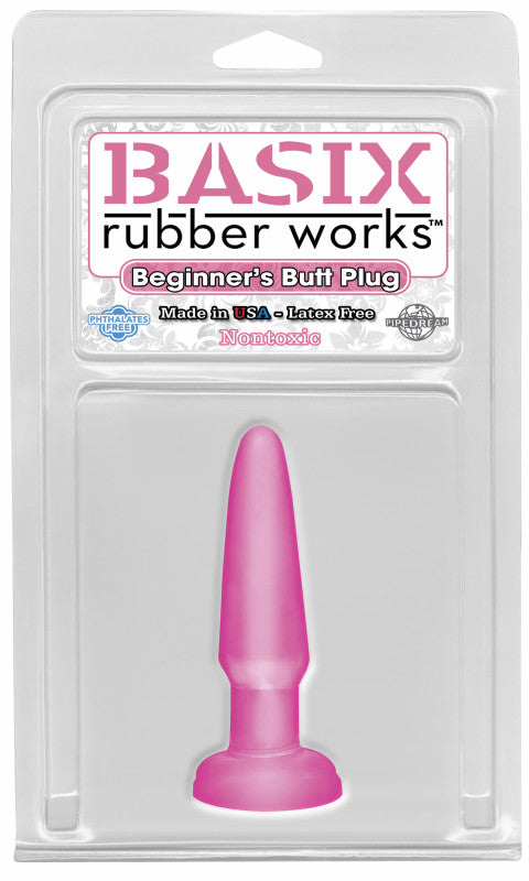 Basix 3.5in Beginner&#39;s  Butt Plug Pink